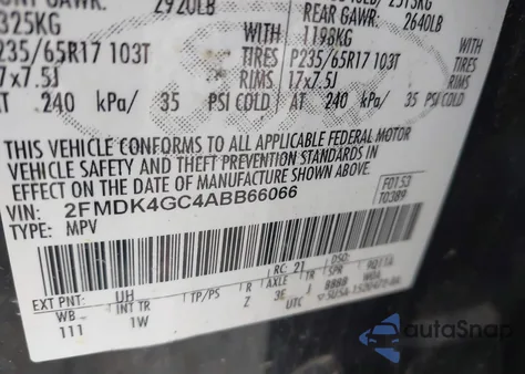 2010 Ford Edge Se from USA, damaged, VIN 2FMDK4GC4ABB66066